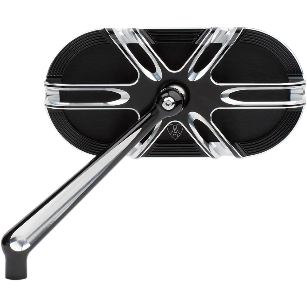 Caged Series Mirror — 14 cm × 64 mm, screw-in mount, black anodized