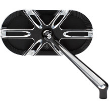 Caged Series Mirror — 64 mm height, 140 mm width, black anodized