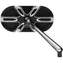 Caged Series Mirror — 64 mm height, 140 mm width, black anodized