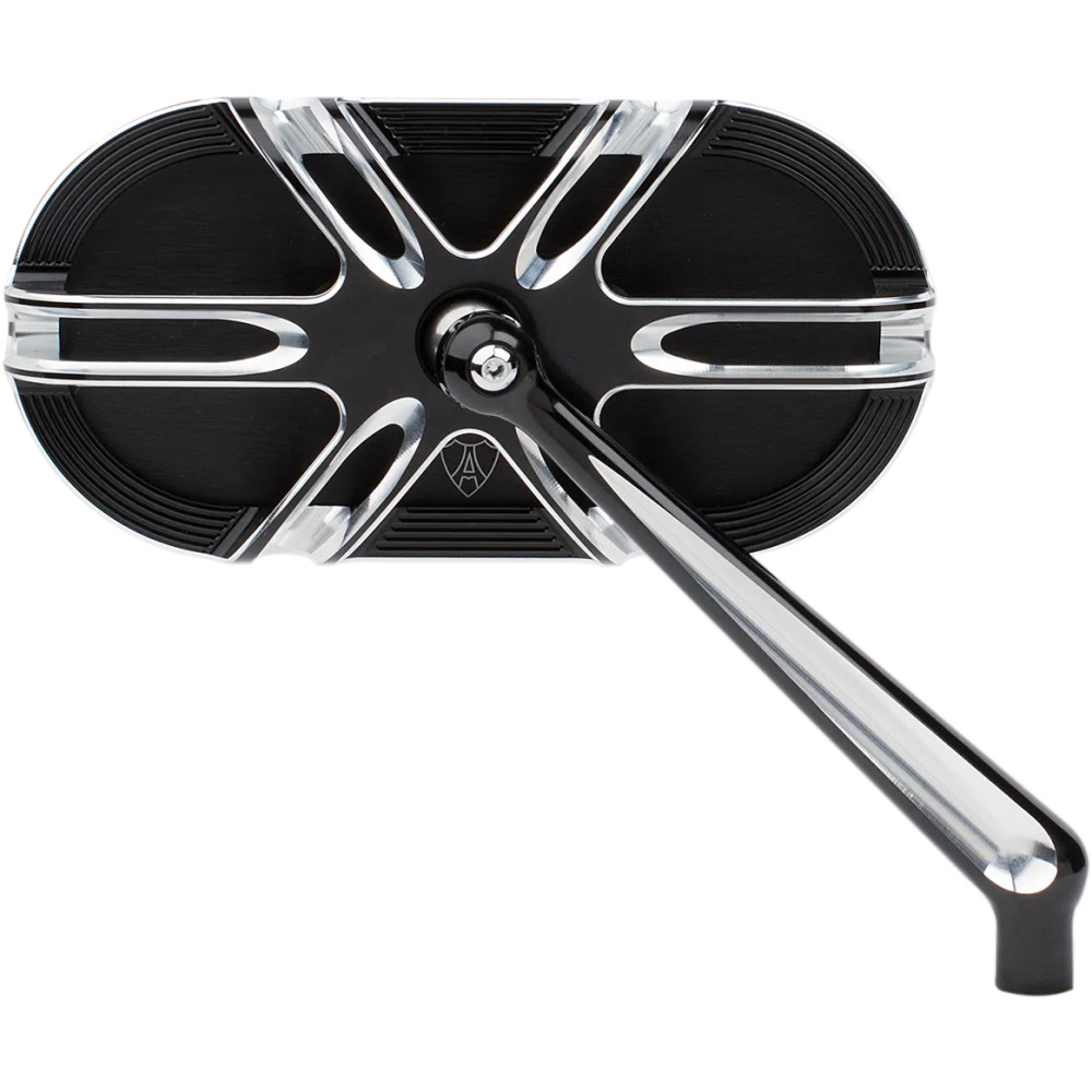 Caged Series Mirror — 64 mm height, 140 mm width, black anodized