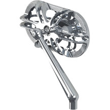 Caged Series Mirror — 64 mm head, 140 mm width, screw-in mount, Chrome