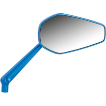 Mini Stocker Forged Mirror — 69.85 mm head height, 114.3 mm head width, Anodized Blue, Left screw-in mount