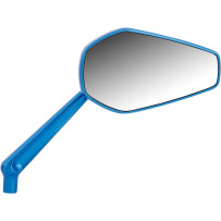 Mini Stocker Forged Mirror — 69.85 mm H, 114.3 mm W, Anodized blue, Screw-in mount, Right