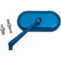 Forged Oval Mirror — 74.17 mm head height, 14.81 cm head width, 10.24 cm stem, anodized blue