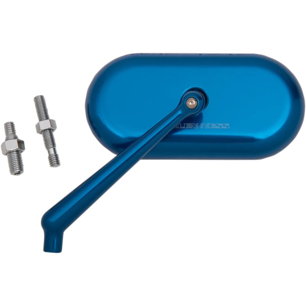 Forged Oval Mirror — 74.17 mm head height, 14.81 cm head width, 10.24 cm stem, anodized blue