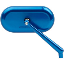 Forged Oval Mirror — 5.83 in head, 4.03 in stem, screw-in mount, anodized blue