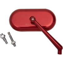 Forged Oval Mirror — 14.81 cm head width (5.83"), 10.24 cm stem (4.03"), Screw-In mount, Anodized red