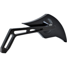 Billet Aluminum Mirror — 7-1/8 in × 2-3/4 in, 6.5 in stem, Matte black, Screw-in