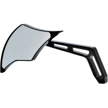 Billet Aluminum Mirror — 7-1/8 in × 2-3/4 in, 6.5 in stem, Matte black, Screw-in