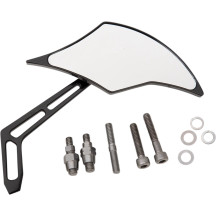 Billet Aluminum Mirror — Screw-in mount, Head 69.85 mm × 181 mm, Stem 165 mm, Black matte