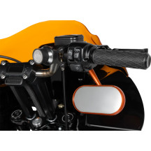 Oval Mirror — 14 cm (5-1/2") head, 5" stem, screw-in mount, anodized orange