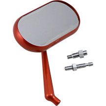 Oval Mirror — 14 cm (5-1/2") head, 5" stem, screw-in mount, anodized orange
