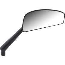 Tearchop Mirror — 52.32 mm head, 11.79 cm width, 10.24 cm stem, screw-in mount, Black anodized