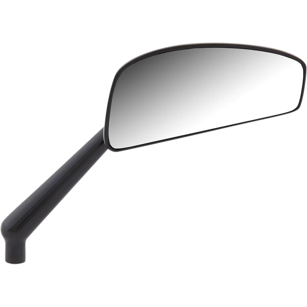 Tearchop Mirror — 52.32 mm head, 11.79 cm width, 10.24 cm stem, screw-in mount, Black anodized