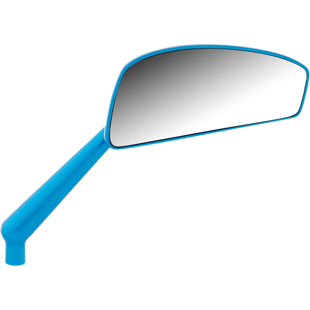 Tearchop Mirror — 52.32 mm H, 117.9 mm W, 102.4 mm stem, Screw-In mount, Anodized blue