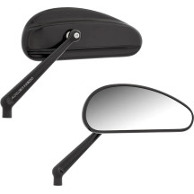 Downdraft Mirror — Black anodized, Screw-in mounting