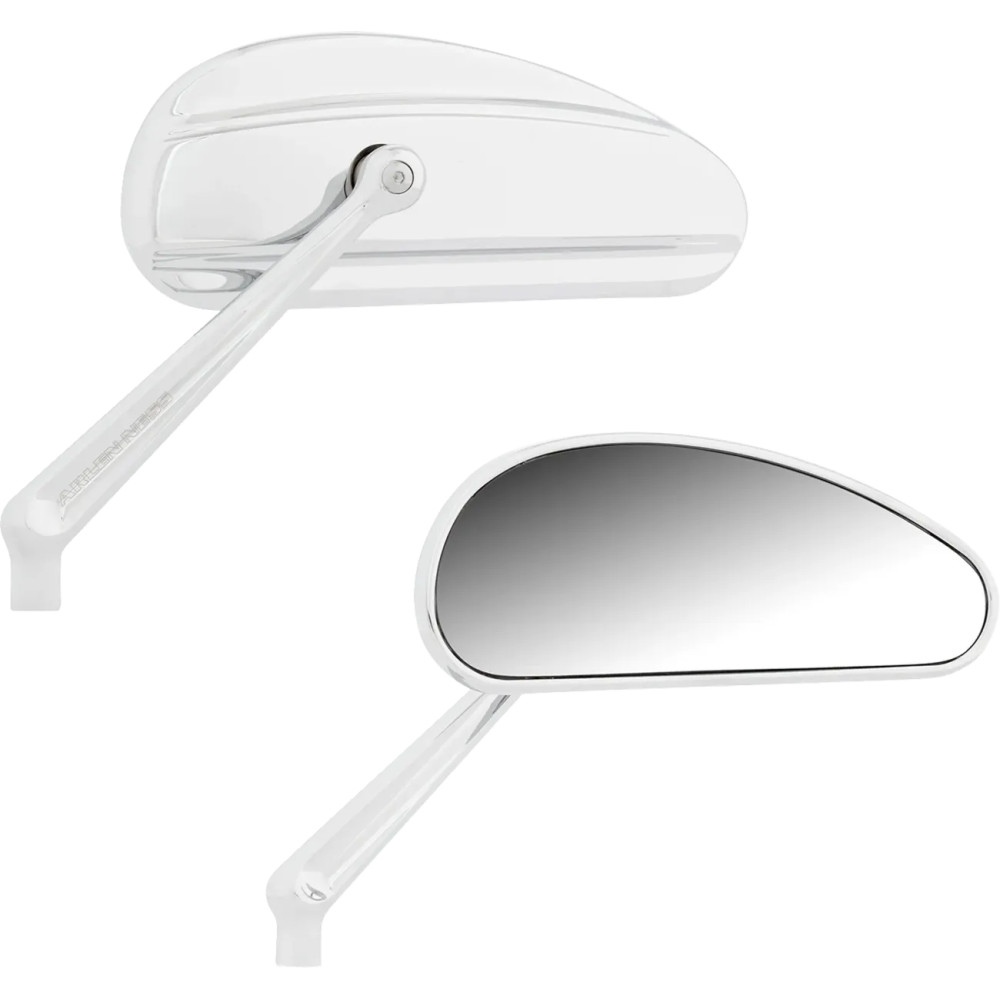 Downdraft Mirror — Screw-in mount, Chrome, Pair