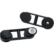 Adjustable Drop Mirror Mount — Anodized black, Pair