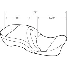 Large Touring Seat — 80 cm (31-1/2"), 2-Up seat, Black