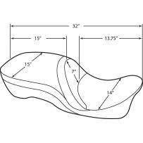 Large Touring Seat — 80 cm (31-1/2"), 2-Up seat, Black