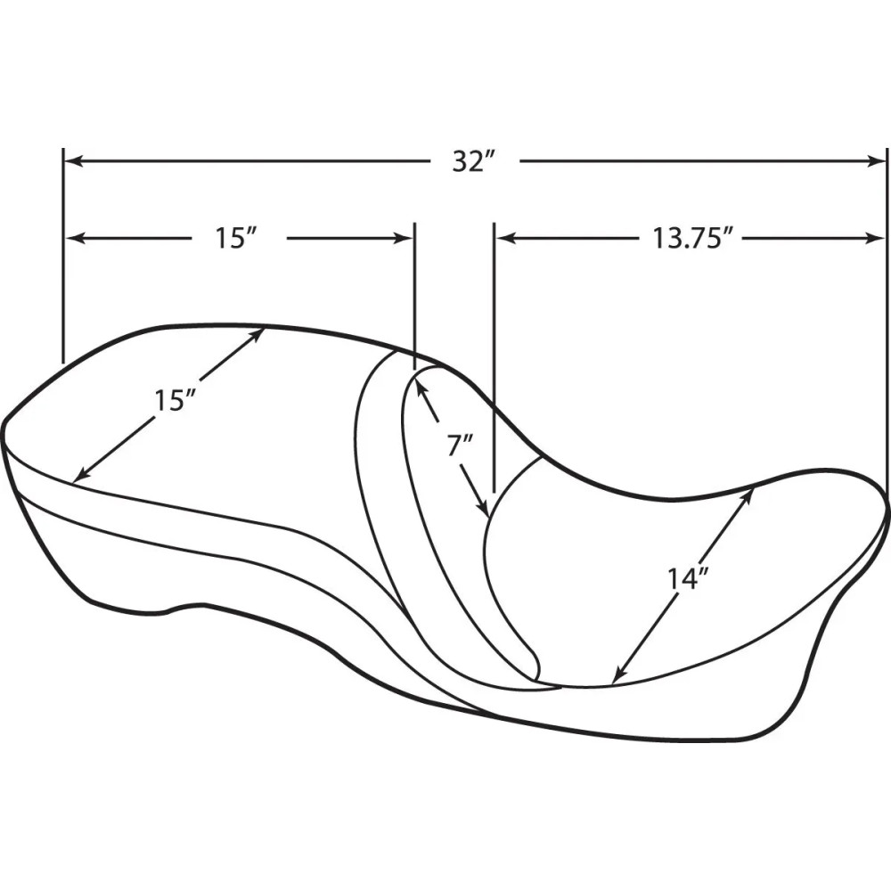 Large Touring Seat — 80 cm (31-1/2"), 2-Up seat, Black