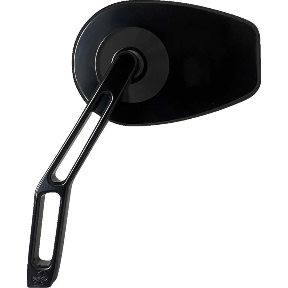 Micro Mirror w/V2 Cut-Out Stem — 5.5" x 2.5" stem, 3" x 4-1/2" head, Black anodized
