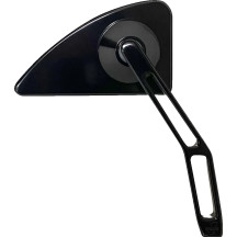 Mini Mirror w/V2 Cut-Out Stem — 4.5 x 2.75 in head, 5.5 x 2.5 in stem, Black anodized
