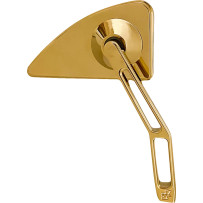 Mini Mirror w/V2 Cut-Out Stem — Billet Aluminum, Gold gloss