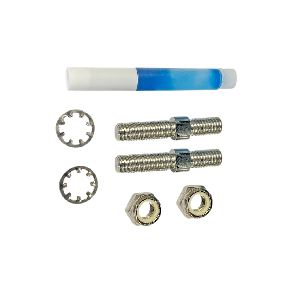 Adaptador de espejo — M8 x 1.25 rosca derecha, 5/16-24 rosca derecha, cromado, plateado