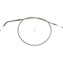 Polished Stainless Steel Braided Throttle/Idle Cable — 100.5 cm (39-1/2") , 12.7 cm (5") , Throttle, Silver