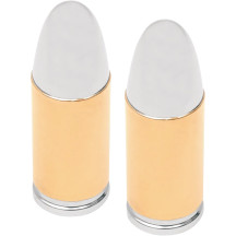 .38 Special Valve Stem Cap — Pair, Chrome, Gold