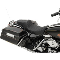 Predator III Seat — Overall 31-3/4" (80.5 cm), driver 17-3/4" x 11-1/2", fits Drag and most Harley-Davidson sissy bars