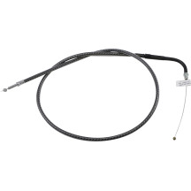 KARBONFIBR Braided Throttle/Idle Cable — 32-3/4" housing, 5" travel, 90° elbow, silver carbon-fiber braid