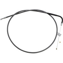 KARBONFIBR Braided Throttle/Idle Cable — 103 cm housing, 12.7 cm travel, 90° elbow, carbon fiber