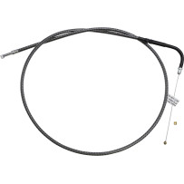 KARBONFIBR Braided Throttle/Idle Cable — 103 cm housing, 12.7 cm travel, 90° elbow, carbon fiber