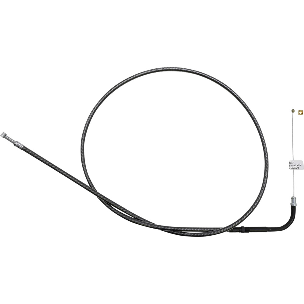 KARBONFIBR Braided Throttle/Idle Cable — 108 cm (42-1/2"), 90° elbow, Silver