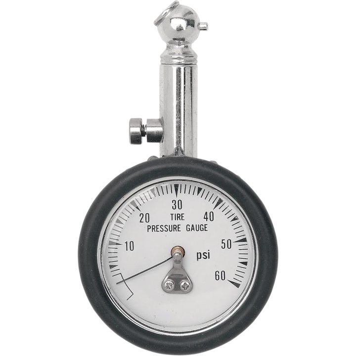 Medidor de presión de neumáticos — 0–60 psi, plateado