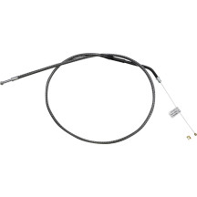 KARBONFIBR Braided Throttle/Idle Cable — 32" housing, 45° elbow, Silver