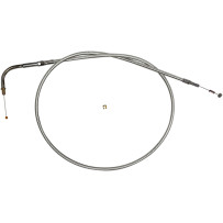 Sterling Chromite II® Braided Cable for Harley-Davidson — 123 cm (48.5"), 90° elbow, chrome