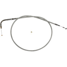 Sterling Chromite II® Braided Cable for Harley-Davidson — 34-3/4" housing, 4-3/4" travel, 90° elbow, Chrome