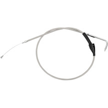 Armor Coat Stainless Steel Throttle/Idle Cable — Housing length 98 cm (38-1/2") , 90° elbow