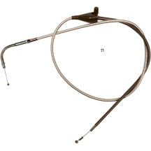 Polished Stainless Steel Braided Throttle/Idle Cable — 112 cm (44"), Silver