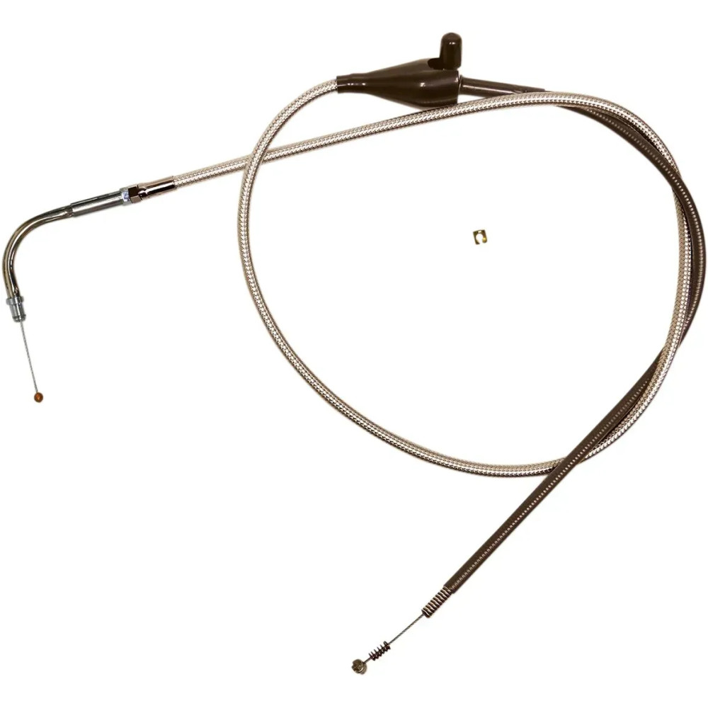 Polished Stainless Steel Braided Throttle/Idle Cable — 112 cm (44"), Silver