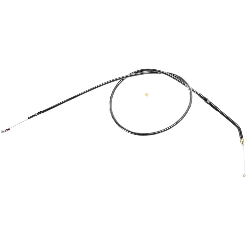 Black Pearl™ Braided Throttle/Idle Cable — 34" housing, 4-3/4" travel, 45° elbow, black