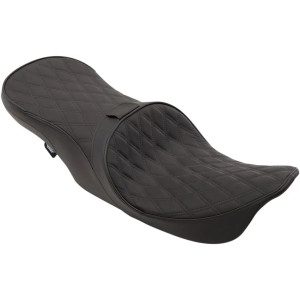 Asiento Touring de cuero de 2 plazas, perfil bajo y posicionado hacia adelante — 81 cm (32") , Negro