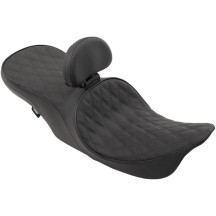 Forward Positioned 2-Up Low Profile Touring Leather Seat — 81 cm (32") , Black