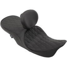Forward Positioned 2-Up Low Profile Touring Leather Seat — 81 cm (32") , Black