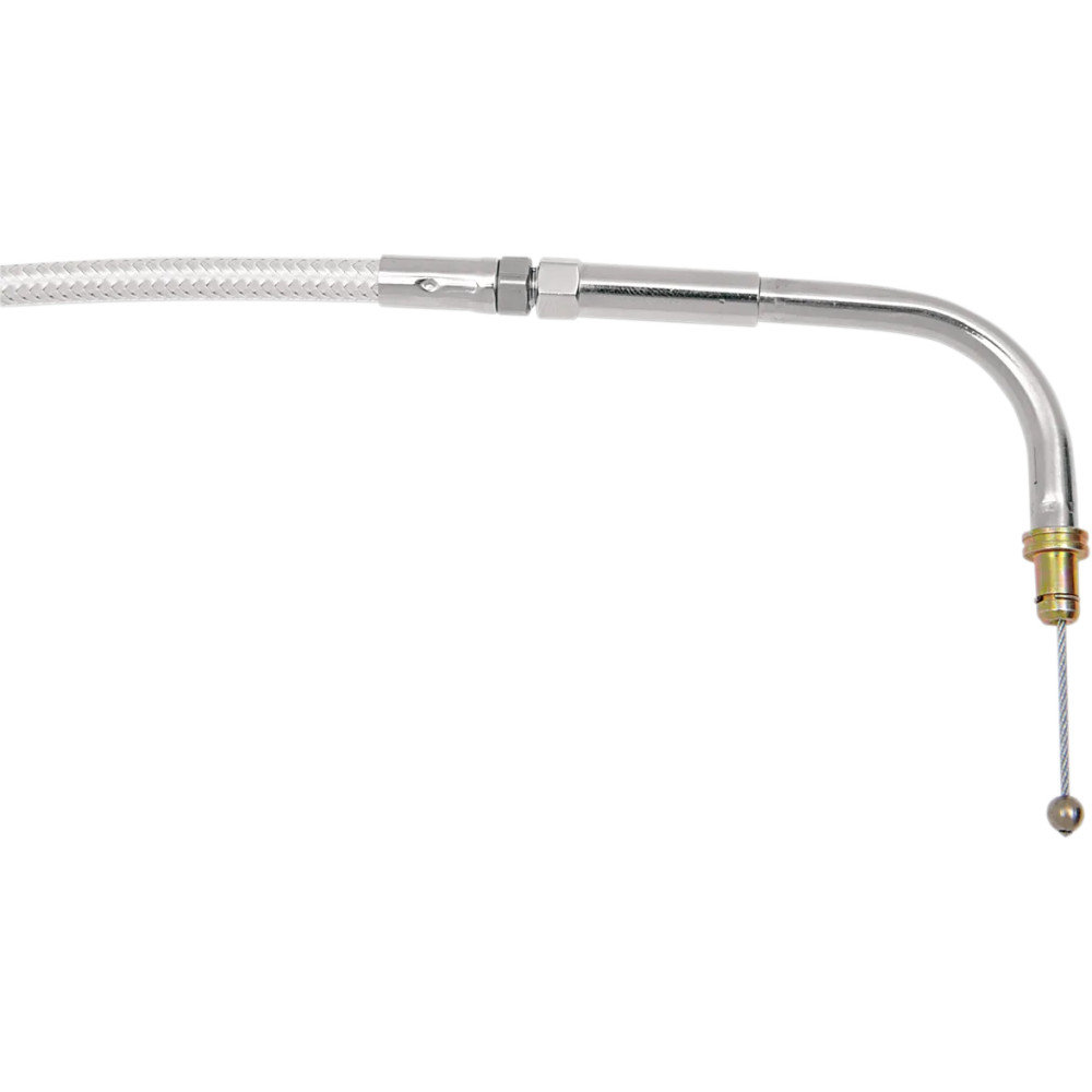 Sterling Chromite II® Braided Cable for Harley-Davidson — 123 cm (48-7/16") , 70° elbow, Chrome