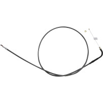 KARBONFIBR Braided Throttle/Idle Cable — 120.5 cm housing, 90° elbow, Silver