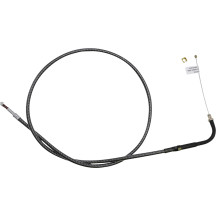 KARBONFIBR Braided Throttle/Idle Cable — 34-3/4" housing, 90° elbow, Silver